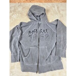 Comfort Colors Black Cat Fireworks Since 1952 Zip Up Hoodie Gray Men XL
